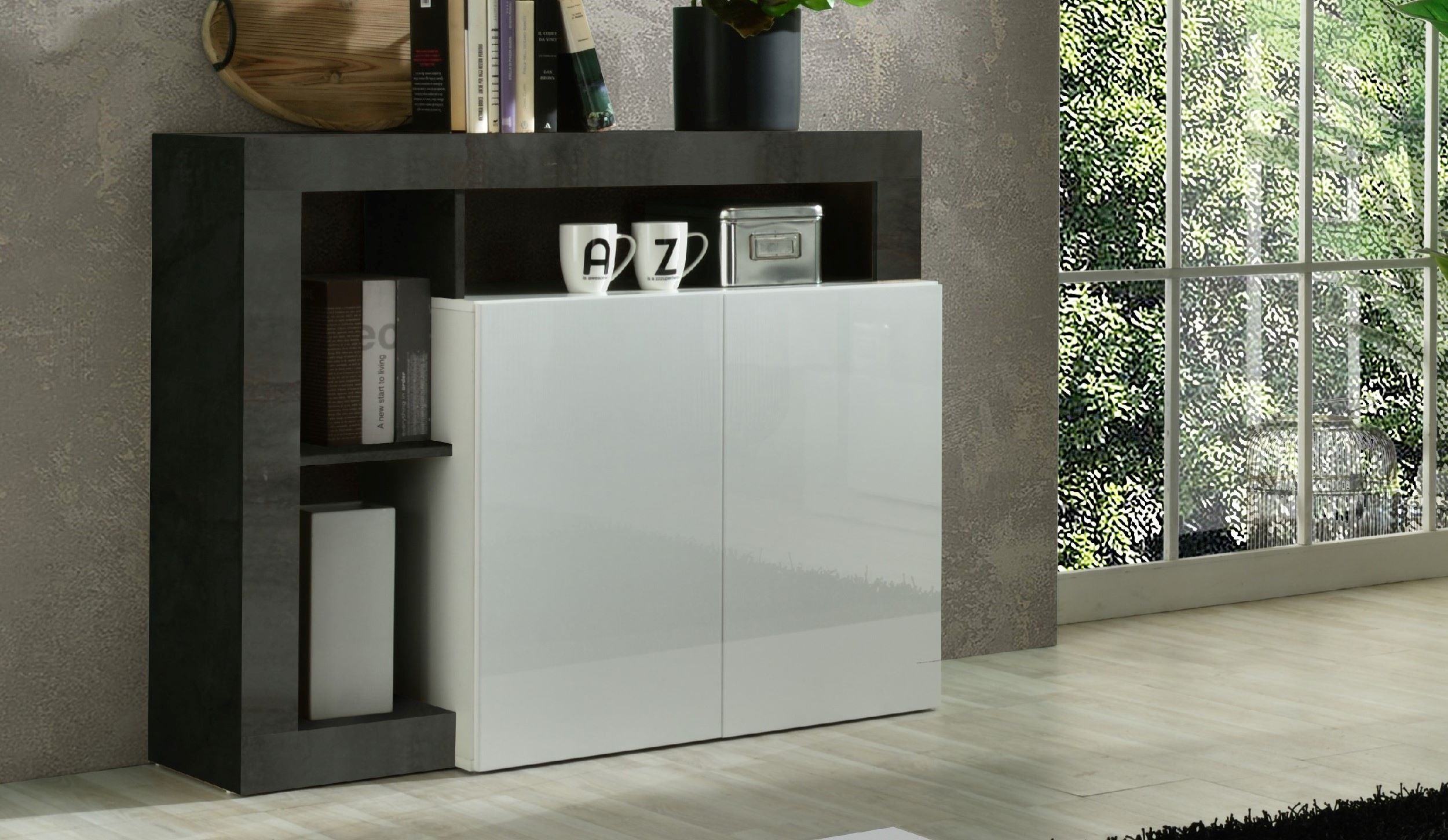 Madia 2 ante L 108 cm H 93 cm - bianco - ossido